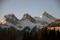 06B The Three Sisters - Charity Peak, Hope Peak and Faith Peak From Canmore In Winter Just After Sunrise.jpg